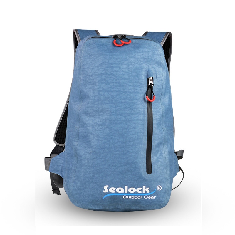 Mochila impermeável 15L com zíper impermeável para caminhadas e ciclismo