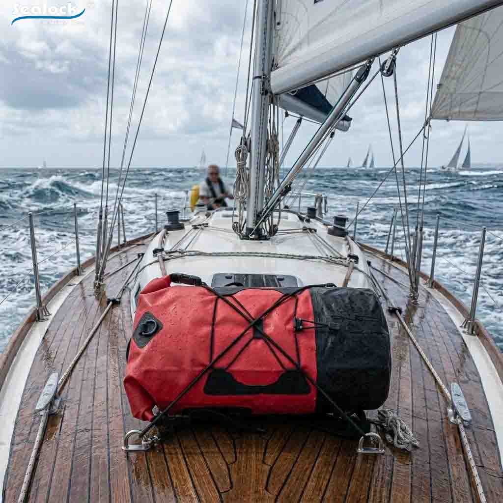 Saco seco impermeável ao ar livre para passeios de barco: soluções de armazenamento para ambientes marinhos