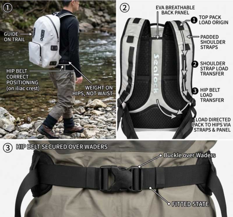 Mochilas de pesca impermeáveis ​​para pescadores profissionais