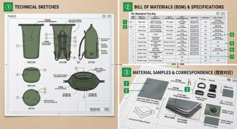 Como escrever um pacote técnico para uma bolsa à prova d'água