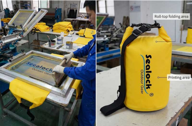 Sacos secos promocionais com logotipo personalizado: métodos de impressão, quantidade mínima e custo unitário